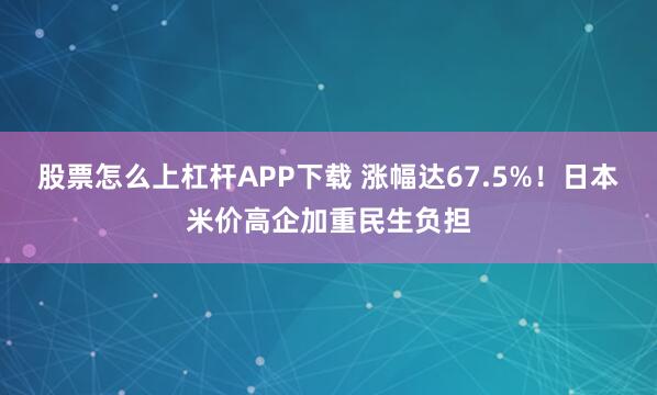 股票怎么上杠杆APP下载 涨幅达67.5%！日本米价高企加重民生负担