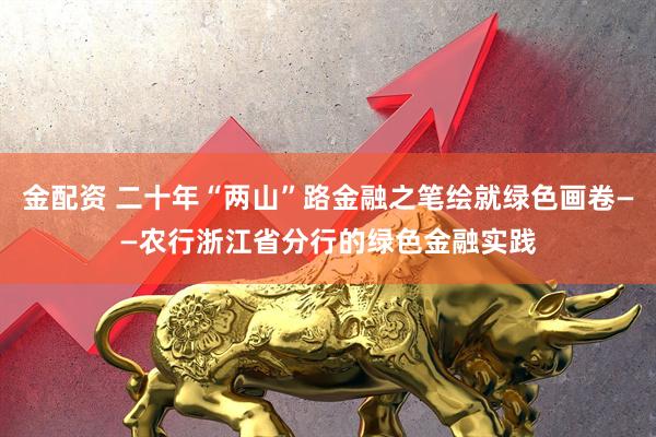 金配资 二十年“两山”路金融之笔绘就绿色画卷——农行浙江省分行的绿色金融实践
