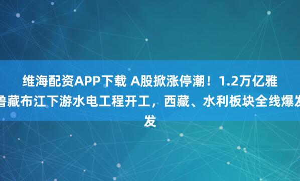 维海配资APP下载 A股掀涨停潮！1.2万亿雅鲁藏布江下游水电工程开工，西藏、水利板块全线爆发